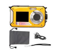Waterproof Underwater Digital Camera Full HD 2.7K 48MP 16X Zoom Dual Screens Red (Yellow)