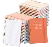 Watersay 30 Pcs Small Spiral Notebooks A6 with Straps, Multicolor 5" x 7" Pocket Notebooks Mini Lined Journals 50 Sheets for Back to School Supplies Students Rewards Office Gifts(Muted Colors)