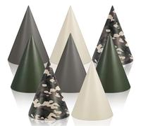 Watersay Lot de 24 chapeaux de fête sur le thème du camouflage avec cordon élastique pour fête d'anniversaire d'enfants