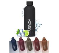 WATERSY Gourde Isotherme en acier Inoxydable 500 ml, Dopper Thermos Bouteille thermos sport Étanche 24 heures au froid, Noire