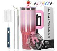 WATERSY Tasse à Café de Voyage de 30oz avec Couvercle à Paille et Poignée, en Acier Inoxydable à Double Paroi Isotherme sous vide, Bouteille d'eau Thermique pour Café Froid et Chaud, 891 ml, Rouge
