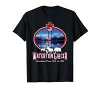Waterton Glacier International Peace Park Canada États-Unis Border T-Shirt Graphique avec Valeur
