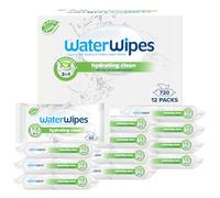 WaterWipes Hydrating Clean Baby Wipes, 720 unités (12 paquets), 99% d'eau avec aloe vera, 3-en-1 nettoie, soigne, hydrate, non parfumées, emballage pouvant varier