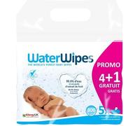 WaterWipes Lingettes Pures Lot de 5 x 60 unités