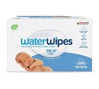 WaterWipes Original Baby Wipes, 1080 unités (18 paquets), 99,9 % d'eau, non parfumées, pour peau sensible, emballage pouvant varier