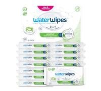 WaterWipes Sensitive+ Hydrating Boost Wipes, 720 unités (12 paquets), 3-en-1 nettoie, soigne, hydrate, 99% d'eau avec aloe vera, non parfumées