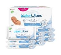 WaterWipes Sensitive+ Newborn & Baby Wipes, Lingettes Pour Nouveau-Nés et Bébés, 540 unités (9 paquets), 3-en-1 nettoie, soigne, protège, 99,9% d'eau, non parfumées