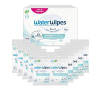 WaterWipes Sensitive+ On The Go Wipes, Lingettes de Voyage, 10 Paquets