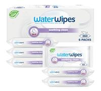 WaterWipes Soothing Clean Baby Wipes, 360 unités (6 paquets), 99% d'eau avec extraits botaniques, 3-en-1 nettoie, soigne, apaise, non parfumées, emballage pouvant varier