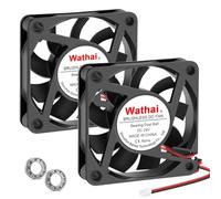 Wathai Lot de 2 ventilateurs à double boule 60 mm x 15 mm 24 V 2 broches haute performance pour extrudeuse, humidificateur, réfrigérateur de bateau, amplificateur de refroidissement
