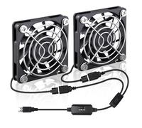 Wathai Lot de 2 ventilateurs USB pour ordinateur 60 mm x 10 mm 5 V avec régulateur de vitesse CC Brushless pour chargeur, boîtier PC, routeur, Raspberry Pi, Radiateur, Ventilateur de refroidissement