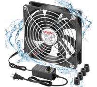 Wathai Mini ventilateur de boîtier étanche 120 mm x 25 mm IP67 12 V avec contrôleur de vitesse de prise CA 110 V 120 V 220 V 240 V pour boîtier Biltong, aquarium, refroidissement de serre