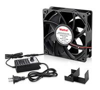 Wathai Ventilateur à muffins AC 110 V 240 V 120 mm x 38 mm avec contrôleur de vitesse variable pour porte, pièce à pièce, poêle à bois, cheminée, armoire réseau