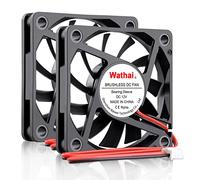Wathai Ventilateur d'échappement sans balais 12 V 2 broches DC 60 mm x 10 mm