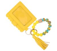 WATIIFUFU 1 Pc à bandoulière à Portefeuille de Poignet Carte Portefeuille de Sport Handbags for Women Pochette Femme Cuir Bracelet Porte-clefs en Cuir PU Faux Yellow