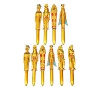 WATIIFUFU 10 Pièces Stylo Bille Pharaon Or Plastique Présent | Design Égyptien Élégant, Prise en Main Ergonomique, pour Étudiants, Cahiers et Journaux, Fournitures Style Aléatoire