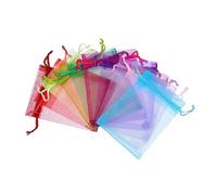 WATIIFUFU 100 Pièces en organza pochette tissus bag sachet confiserie Sachet Organza en organza 3x4 - en maille petits pour bijoux à cordon