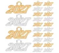 WATIIFUFU 100 Pièces Pendentif Numérique 2027 en Alliage de Zinc Léger Bords Arrondis Lisses, pour Bracelets et Marque-pages, Usage Quotidien ou Occasions Spéciales