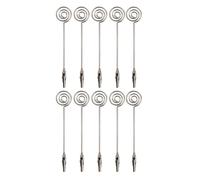 WATIIFUFU 10pcs Porte-notes Métal Argenté Double Tête Rangement Bureau Clip Mémo Circulaire Réutilisable Solide pour Fête Mariage Bébé
