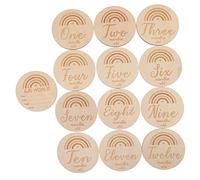 WATIIFUFU 13 Pièces jalon mensuel de bébé signe de nom de pépinière pour les filles carte jalon bébé carte de croissance de la grossesse cercles en bois jalon signe d'annonce de nom de bébé