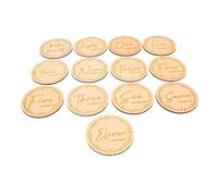 WATIIFUFU 13 Pièces jalons de bébé cartes jalons jalon mensuel marqueur de jalon pour bébé signe de bébé double Cartes mensuelles bébé d'étape de bébé cartes mensuelles en bois Khaki