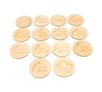 WATIIFUFU 14 Pièces jalons de bébé cartes jalons de dessin animé signes marquants pour bébé fille nouveau-né nourrisson décoration jalons en bois jalon de bébé rond Khaki