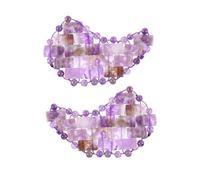 WATIIFUFU 1paire Masque De Sommeil Jade Naturel Avec Améthyste Masque Apaisant Pour Yeux Pour Détente Maison Au Bureau Ou Voyage