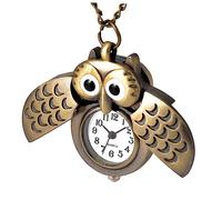 WATIIFUFU 1pièce Montre à Gousset Vintage Forme De Chouette Pendentif Mécanique Créatif avec Détails Élégants Laiton Antique pour Famille Et