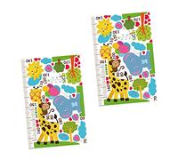 WATIIFUFU 2 Feuilles girafe bébé éléphant mur stickers muraux artistiques stickers muraux toise autocollant mignon cute stickers autocollants de stickers muraux animaux PVC