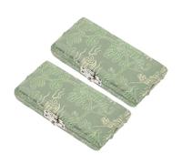 WATIIFUFU 2 Pièces Boîte de Rangement en Bois Massif pour de Hautbois Couverture en Soie Verte, Fermeture à Clapet, Accessoire Élégant pour Musiciens