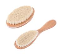 WATIIFUFU 2 Pièces brosse de bain blaireau rasage hair charms scalp brush balayette wc shampoing masseur brosse à récurer la peau plumeau de salon balayage de la barbe et des cheveux Hêtre