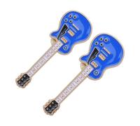WATIIFUFU 2 Pièces Épingle Guitare Vintage Légère et Décorative en Alliage Bleu pour Veste ou pour pour Musicien et Amateur de Guitare