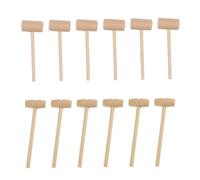WATIIFUFU 20 pièces Maillets Mini Bois Solides pour Fruits de Mer et Jouets Garçon Fille Marteaux Bois Mallet pour Cuisine et Jeu Parent-garçon Fille Coffret Ovales Ronds