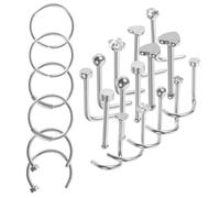 WATIIFUFU 21 pièces Anneaux de Nez Acier Inoxydable Argenté Bijoux Piercing Nez pour Femmes Design Unique et Adapté Fêtes et