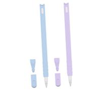 WATIIFUFU 2pièces Accessoires Silicone Forme De Tête De Chat Compatibles avec Pencil Couleurs Et Bleu Ciel