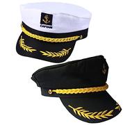 WATIIFUFU 2pièces Chapeau De Marin Brodé pour Hommes Accessoire De Plaisance pour Fêtes Ajustable Et Léger Solaire Lors De Sorties Bateau pour Anniversaires Et Mariages