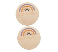 WATIIFUFU 2pièces Panneau Annonce de Naissance Rond Bois Prénom pour Hôpital Décoration Couleur Aléatoire