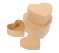 WATIIFUFU 3 Pièces Boîte Vide de Cœur en Carton Robuste Grand Espace de Rangement, Style Rustique Élégant pour Mariage et Fête, pour Emballage Présent