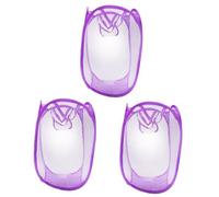 WATIIFUFU 3 Pièces Panier à Linge Panier De Rangement Pour Bébé Salle Panier De Lavage En Filet Paniers Pliants Paniers Enfants Engrener Paniers Pour Garçons Portable Jouet Violet,mauve