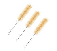 WATIIFUFU 3pièces Brosse De Nettoyage Pour Bouteilles Et Brosse Poils De Sanglier Pour Biberons Et Tubes Verre Conception Pratique Avec Long Manche Jaune