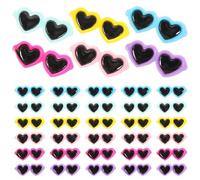 WATIIFUFU 40 Pièces Charme de Téléphone Lunettes Mini Cœur en Résine Multicolore, Accessoires pour Coque de Téléphone Diy, Décoratif pour Cartes et Produits de Mariage Couleur Aléatoire