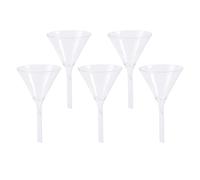WATIIFUFU 5 pièces Entonnoir Verre Lot de Entonnoir de Laboratoire Chimie pour Alimentation Liquide Solide Verrerie Analytique Légère Réutilisable Outil de Précision pour Expériences