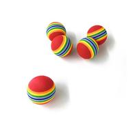 WATIIFUFU 6 Pièces Boule Arc-en-Ciel Eva pour Chien et Chiot, Interactif de Formation Dentition, Balle Rebondissante pour Jeu en Extérieur