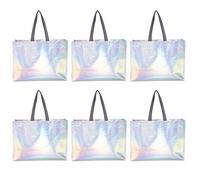 WATIIFUFU 6 pièces Sacs Cadeaux Réutilisables Non-tissé Sacs à Main Moyens Décoratifs pour Mariage et Courses Cabas Solides à Capacité Importante Résistants et Faciles à Ranger