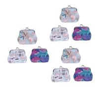 WATIIFUFU 9pièces Pochette Vintage Set Motif De Palmier Tropicale Petit à Monnaie pour Garçon Fille Pratique pour École Et Shopping