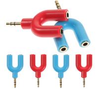 WATIIFUFU Adaptateur Stéréo en Cuivre de U 1 vers 2 Ports, Répartiteur Audio Compact pour Écouteurs Compatible Tablette et Ordinateur Portable, Pack de 6 Pièces