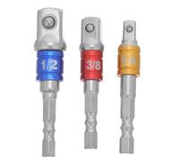 WATIIFUFU Adaptateurs à Impact Colorés 1/4 3/8 1/2 en Aluminium avec Socle, Jeu de Rallonges Universelles pour Perceuse Électrique, Outils de Mécanicien Professionnel pour Réparation