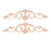 WATIIFUFU Appliques en Bois Sculpté 2 Pièces pour Décoration Murale et Toiture, Style Classique Élégant, Matériau Bois Naturel, Usage Décoratif et Bricolage