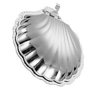 WATIIFUFU Assiette en Acier Inoxydable de Coquillage avec Couvercle, Plateau Réutilisable Résistant Chaleur pour Fruits et Snacks, Réceptions et Apéritifs