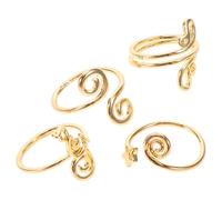 WATIIFUFU Bagues D'orteils Taille Réglable Ajustables pour Femmes Ensemble de 4 en Laiton Doré, Design Unique pour Bijoux de Pied en la Plage